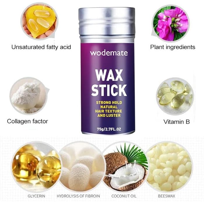 Hair Wax Stick, Slick Stick for Hair Non-greasy Styling Hair Pomade Stick for Flyaways Edge Frizz Hair, 2.7 Oz - Image 3